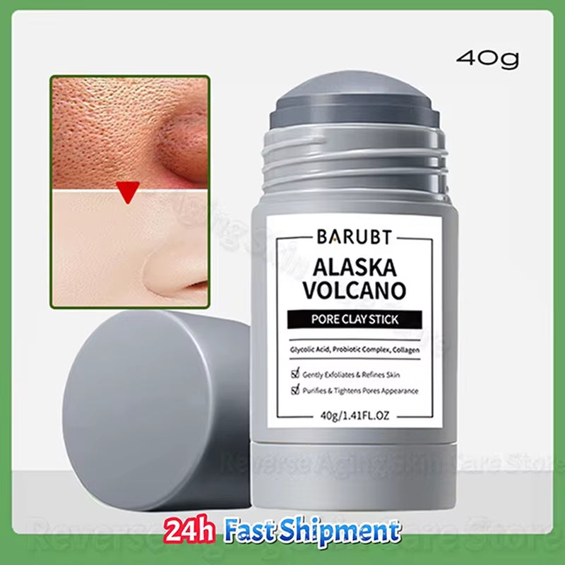 Alaska Volcano Mask Mugwort Cleansing Mask Stick Shrink Pores Acne Deep Blackhead Remover Facial Cleansing Moisturizing Mask 40G